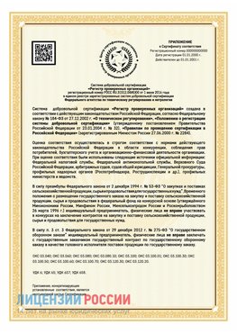 Приложение к сертификату для ИП Балашиха Сертификат СТО 03.080.02033720.1-2020
